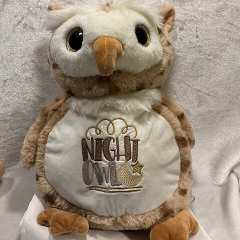 Owl Plush personalized gift, Owl Baby gift set, Owl customized, embroidered, customized, Monkey embroidery buddy, Owl stuffed baby