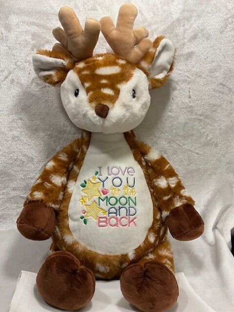 Personalized Deer Plush  - Embroidery Keepsake