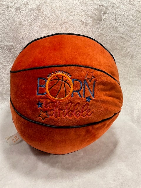 Basketball plush embroidered pillow, basketball pillow, baby shower gift, custom coach gift, personalized basketball, gift for shower