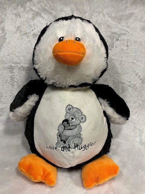 Penguin Plush personalized gift, Penguin Baby gift set, Penguin embroidered customized, Penguin embroidery buddy Penguin stuffed baby