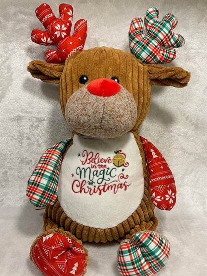 Christmas Plush – “Believe in the Magic of Christmas” Embroidered Holiday Plush