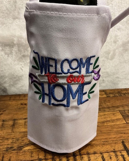 Housewarming Gift Basket, Home Sweet Home Realtor Gift, Wine Bottle Apron,  realtor closing gift, embroidered,  Louisiana realtor gift