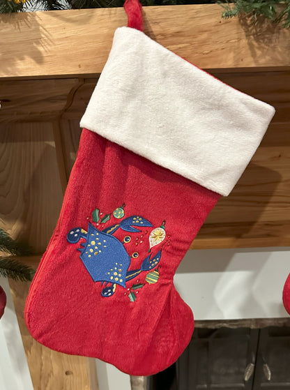 Christmas Cajun Stocking  - Embroidered