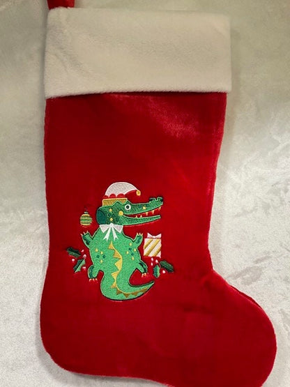 Christmas Cajun Stocking  - Embroidered