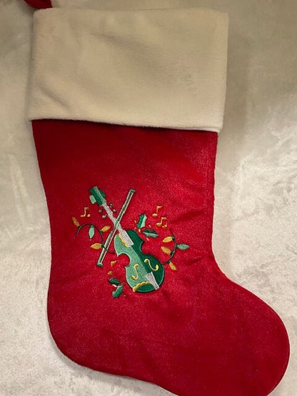 Christmas Cajun Stocking  - Embroidered