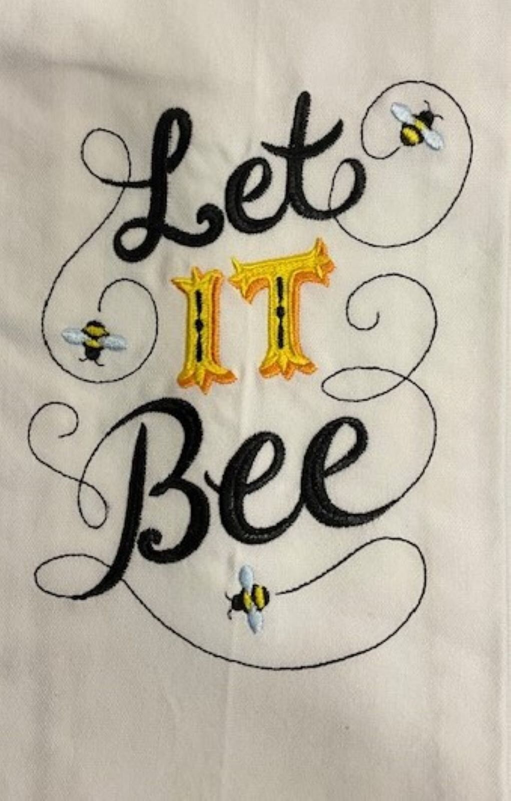 Bee Kind Kitchen Tea Towel Embroidered, Customized, Personalized, Bees, Guess What Bee Butt