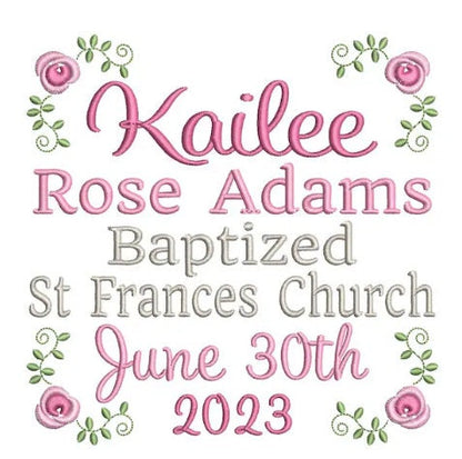 Personalized Birth Announcement Dog Plush - Embroidered Baby Keepsake