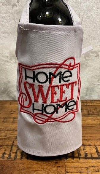 Housewarming Gift Basket, Home Sweet Home Realtor Gift, Wine Bottle Apron,  realtor closing gift, embroidered,  Louisiana realtor gift