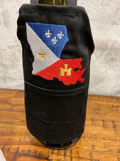 Cajun Wineaux Wine Bottle Apron, Wine Bottle Cover, embroidered, personalized