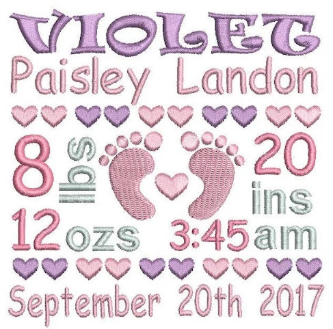 Personalized Birth Announcement Dog Plush - Embroidered Baby Keepsake