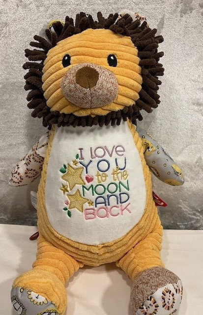 Lion Plush personalized gift, Lion Baby gift set, Sensory Lion customized, embroidered, Lion embroidery buddy Lion stuffed animal