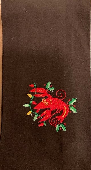 Cajun Christmas Tea Towel – Embroidered
