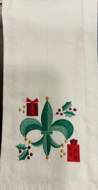 Cajun Christmas Tea Towel – Embroidered