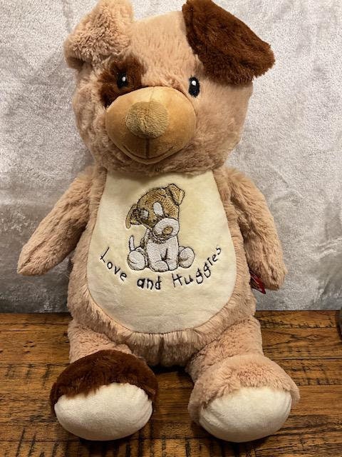 Dog Puppy Plush personalized gift, Dog Puppy Baby gift set, Puppy embroidered, customized, Dog puppy embroidery buddy, dog stuffed baby,