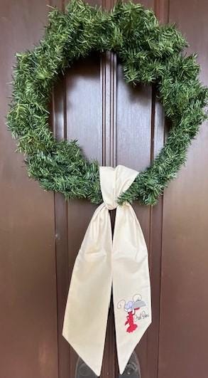 Crawfish Wreath Sash, Wreath Sash, Wreath Bow, Crawfish decoration, Cajun Celebration, C'est Bon