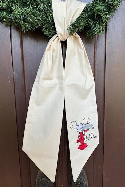 Crawfish Wreath Sash, Wreath Sash, Wreath Bow, Crawfish decoration, Cajun Celebration, C'est Bon