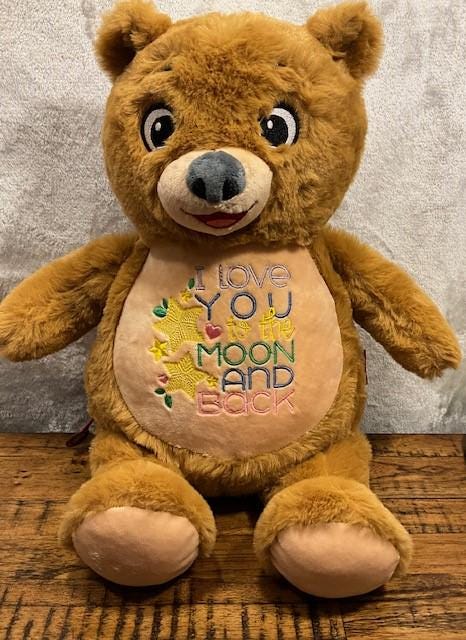 Teddy Bear Plush personalized gift, Bear Baby gift set, Bear embroidered, customized, Teddy Bear Embroidery buddy, My First Teddy Bear
