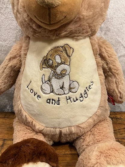 Dog Puppy Plush personalized gift, Dog Puppy Baby gift set, Puppy embroidered, customized, Dog puppy embroidery buddy, dog stuffed baby,