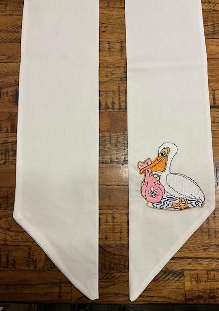 Baby Shower Cajun Wreath Sash, It's a Boy Pelican Wreath Sash, It's a Girl Pelican Wreath Sash, Baby Shower decoration, Cajun Celebration