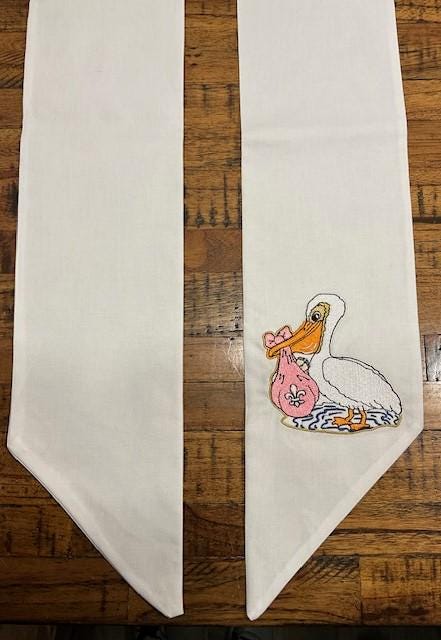 Baby Shower Cajun Wreath Sash, It's a Boy Pelican Wreath Sash, It's a Girl Pelican Wreath Sash, Baby Shower decoration, Cajun Celebration