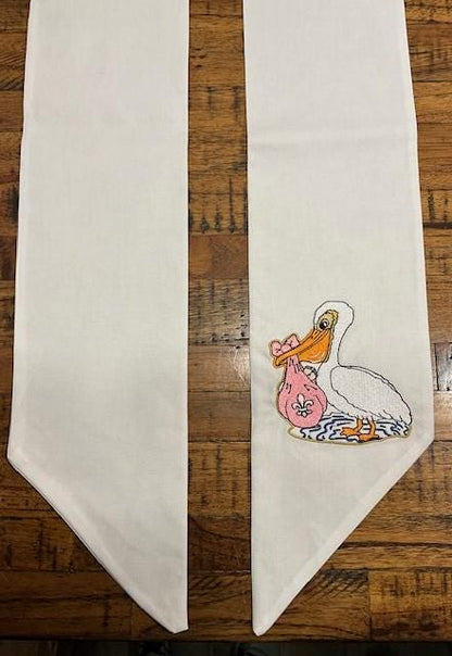 Baby Shower Cajun Wreath Sash, It's a Boy Pelican Wreath Sash, It's a Girl Pelican Wreath Sash, Baby Shower decoration, Cajun Celebration