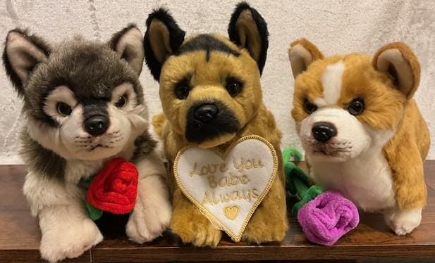 Mother's Day Puppy Plush Gift with Personalized Heart Tag & Optional Rose | 11” Stuffed Animal | Custom Dog Breed or Cat Plush