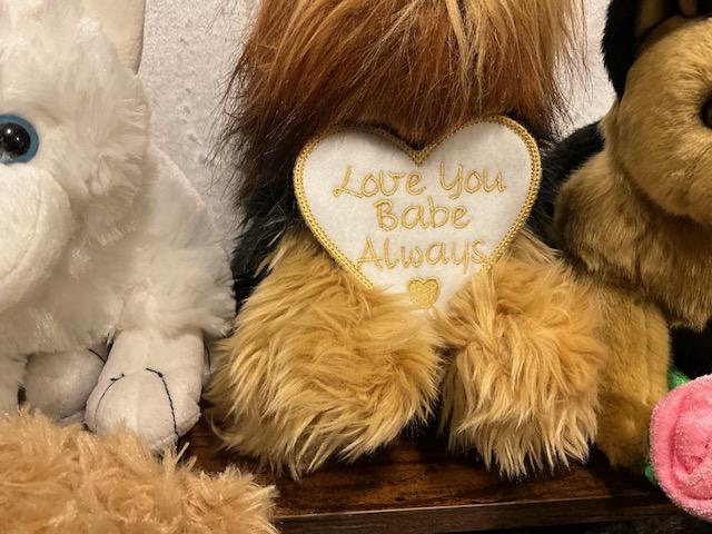Mother's Day Puppy Plush Gift with Personalized Heart Tag & Optional Rose | 11” Stuffed Animal | Custom Dog Breed or Cat Plush