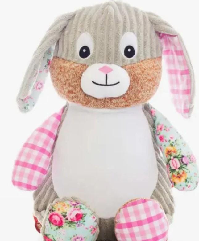 Personalized Embroidered White Bunny Rabbit Bunny Kisses and Easter Wishes, Cubbies, Baby gift, My first Easter, Keepsake, customized