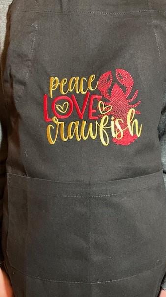 Cajun Crawfish Boil Apron, Embroidered, Customized, Personalized