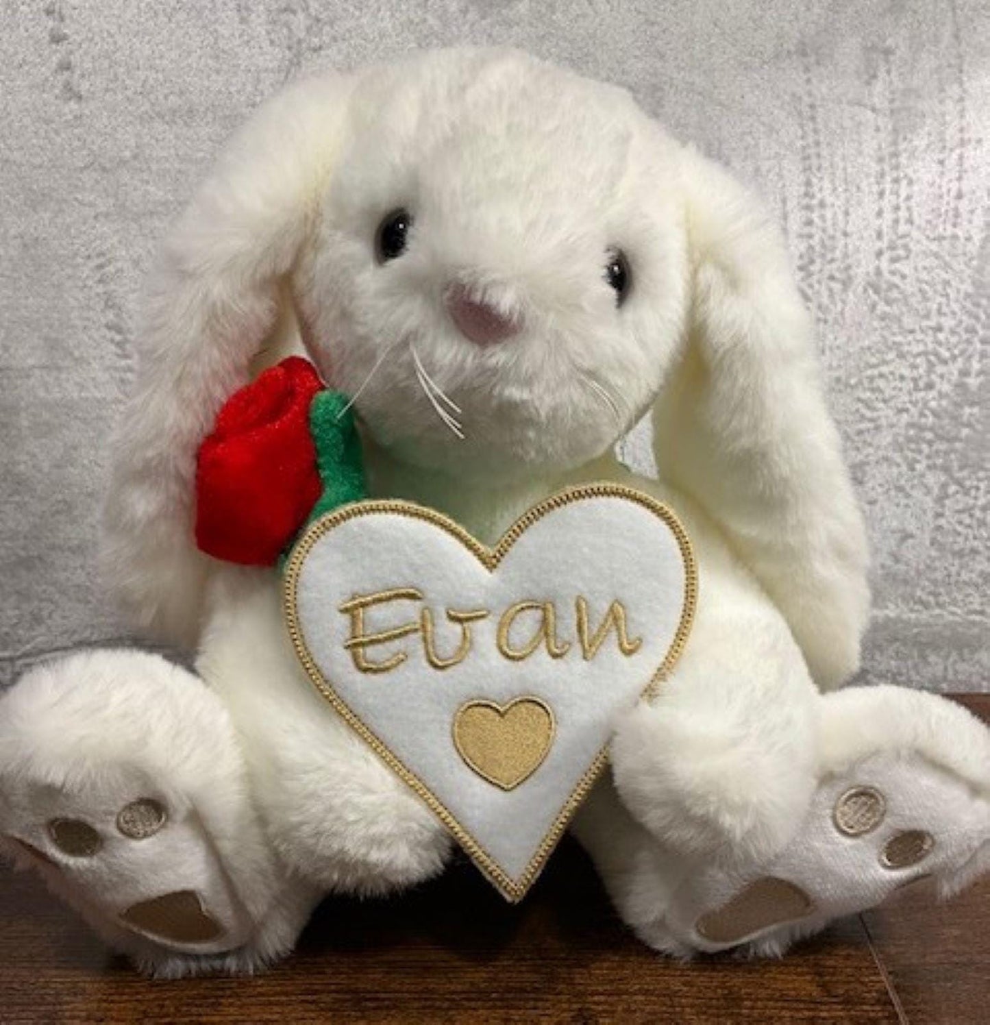 Easter Plush personalized, Bunny Valentines Plush, customized, You're my Valentine, Valentine Gift, gift for her, Mother's Day Gift