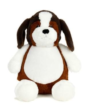 Personalized Birth Announcement Dog Plush - Embroidered Baby Keepsake