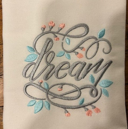 Inspirational Embroidered Cloth Napkins – Set of 6 | Faith, Courage, Dream & More | Elegant Dinner Napkins with Positive Words