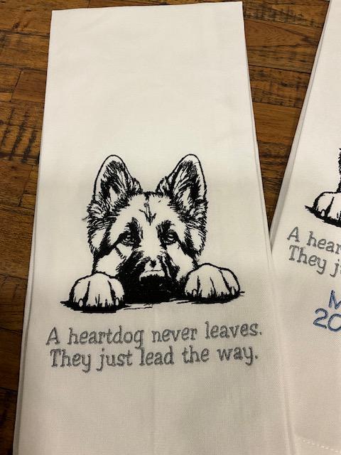 Dog German Shepherd Kitchen Tea Towel - Personalized Dog or Cat Gift - Embroidered Keepsake - Custom Memory Towel - Home Decor