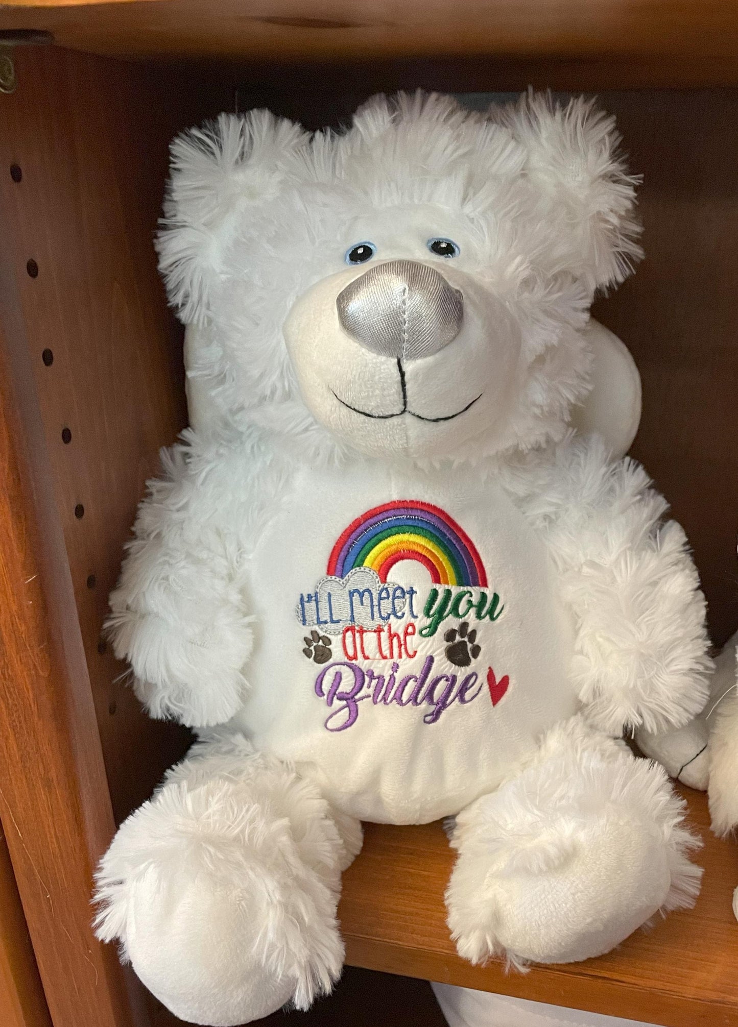 Personalized 16" White Angel Memory Bear – Embroidered Keepsake for Baby or Pet Loss – Custom Memorial Gift