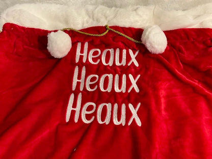 Heaux Heaux Heaux embroidered Cajun Louisiana Christmas Santa Bag