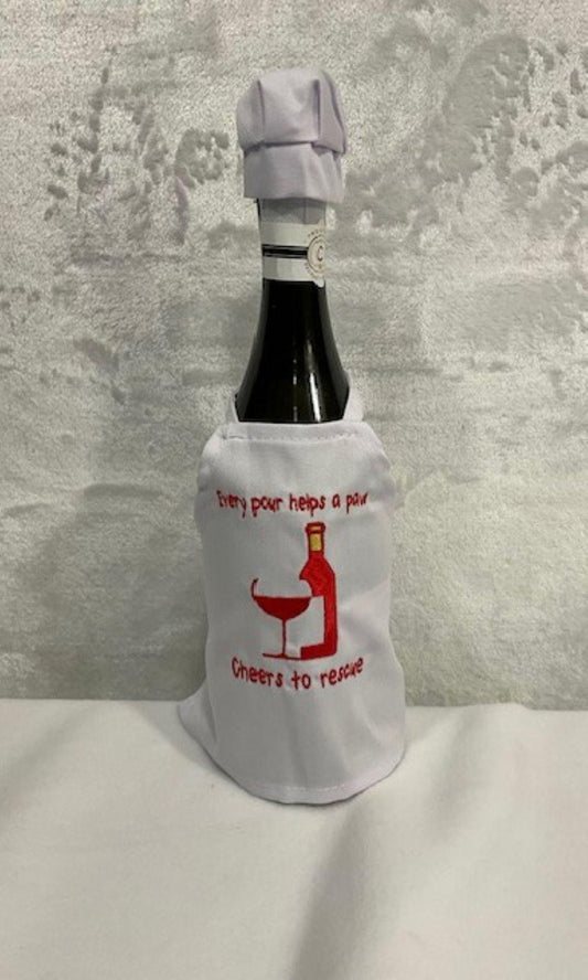 Rescue Wine Bottle Apron – "Every Pour Helps a Paw" – Hearts & Paws Collection Gift