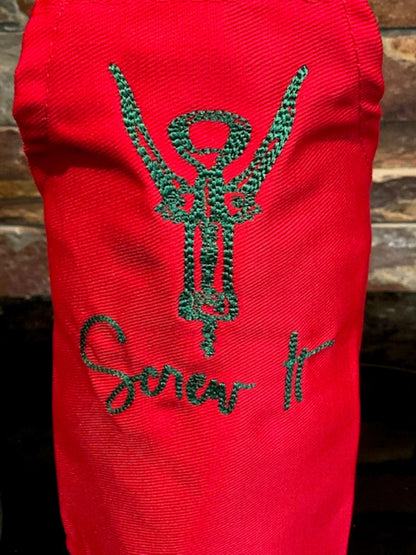 Christmas Embroidered Wine Bottle Apron – Holiday Spirits
